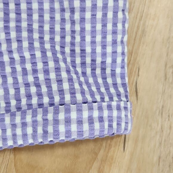 🔸️NWT H&M Label of Graded Goods Purple Gingham Belted & Cuffed Shorts Youth 14 - Picture 9 of 11